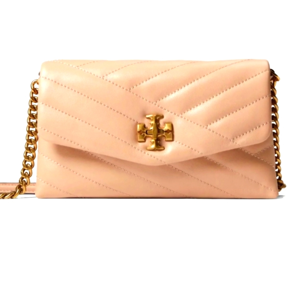 Tory Burch Kira Chain Wallet In Devon Sand Color